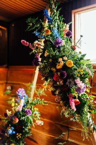 Image 5 of the wedding flowers for Beth & Kieran's wedding at Stock Farm