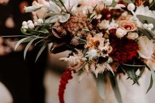 Image 1 of the wedding flowers for Bethan & Andrew's wedding at Oak Tree of Peover