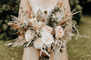 Image 0 of the wedding flowers for Kathryn & Jack's wedding at Oddfellows on the Park