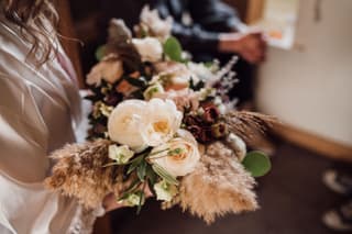 Image 5 of the wedding flowers for Katie & Jamie's wedding at The Ashes Wedding Barn