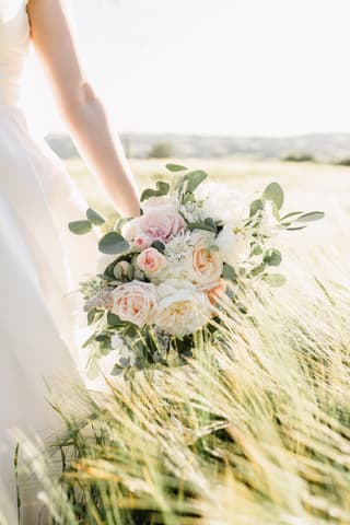 Image 9 of the wedding flowers for Laura & Timothy's wedding at Heaton House Farm