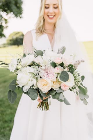 Image 5 of the wedding flowers for Laura & Timothy's wedding at Heaton House Farm