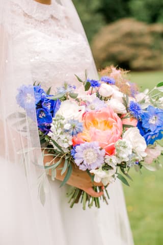 Image 1 of the wedding flowers for Sinitta & Carl's wedding at St Michael’s, Barton & Another Place Hotel, Ullswater